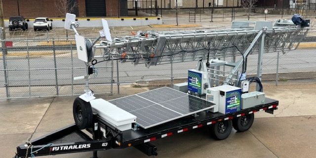 MITT Solar Solaris MITT WiFi tower ready to be delivered to Toyota Stadium to support FCS Championship tailgate connectivity.