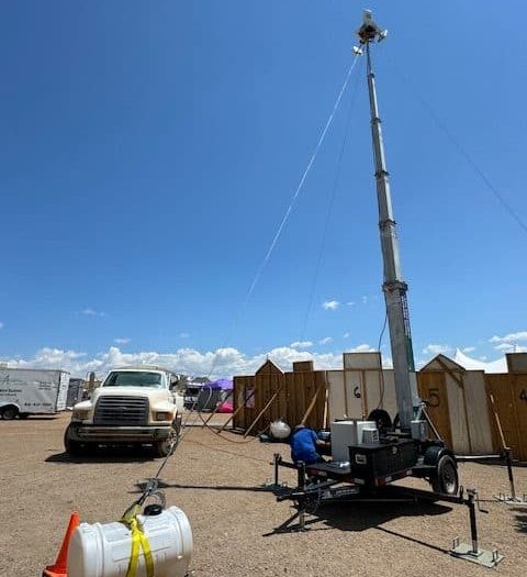 image5 Mobile tower providing temporary network infrastructure at an outdoor event.